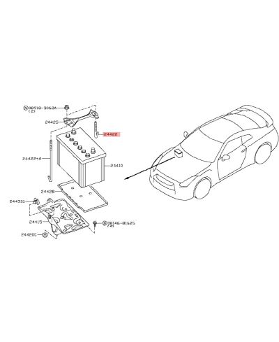 AXE SUPPORT BATTERIE 350Z NISSAN
