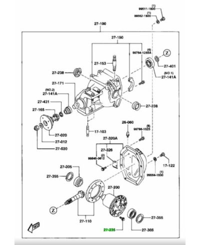 VIS COURONNE DIFFERENTIEL ARRIERE RX7 ET RX8 79-11 MAZDA