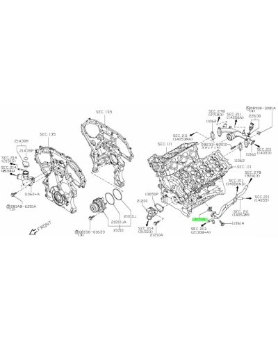 JOINT CANALISATION EAU VQ NISSAN