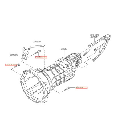 VIS CLOCHE BOITE 350Z Z33 NISSAN