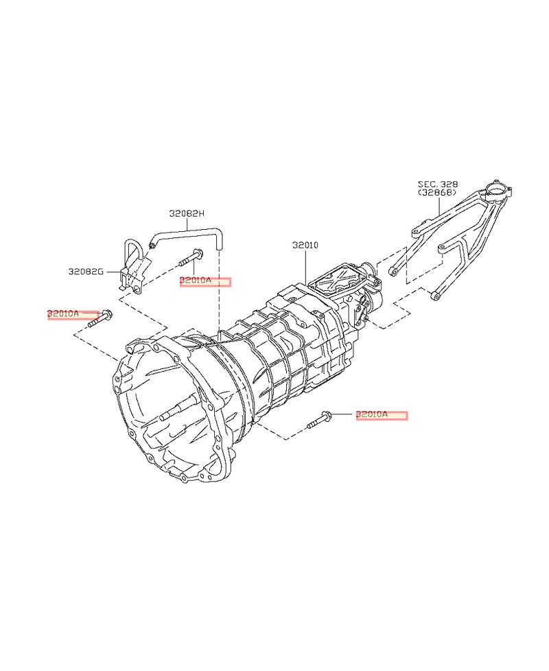VIS CLOCHE BOITE 350Z Z33 NISSAN