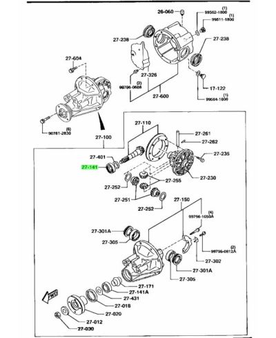 ROULEMENT DE PIGNON DU DIFFERENTIELRX7 MX5 MAZDA