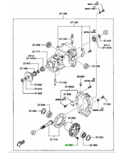 VIS COURONNE DIFFERENTIEL ARRIERE RX7 ET RX8 79-11 MAZDA