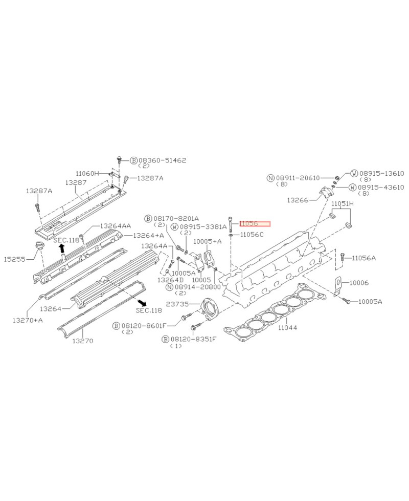 VIS CULASSE RB25DET NISSAN 