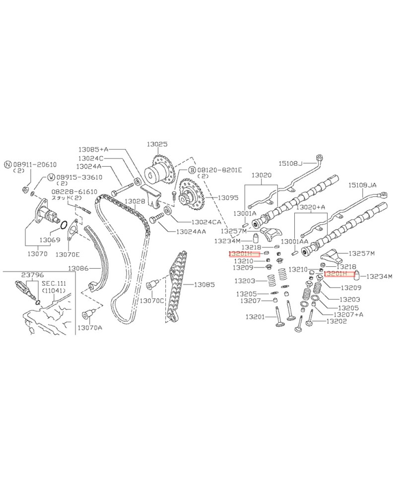 PASTILLE SOUPAPE 200 SX SR20DET NISSAN 