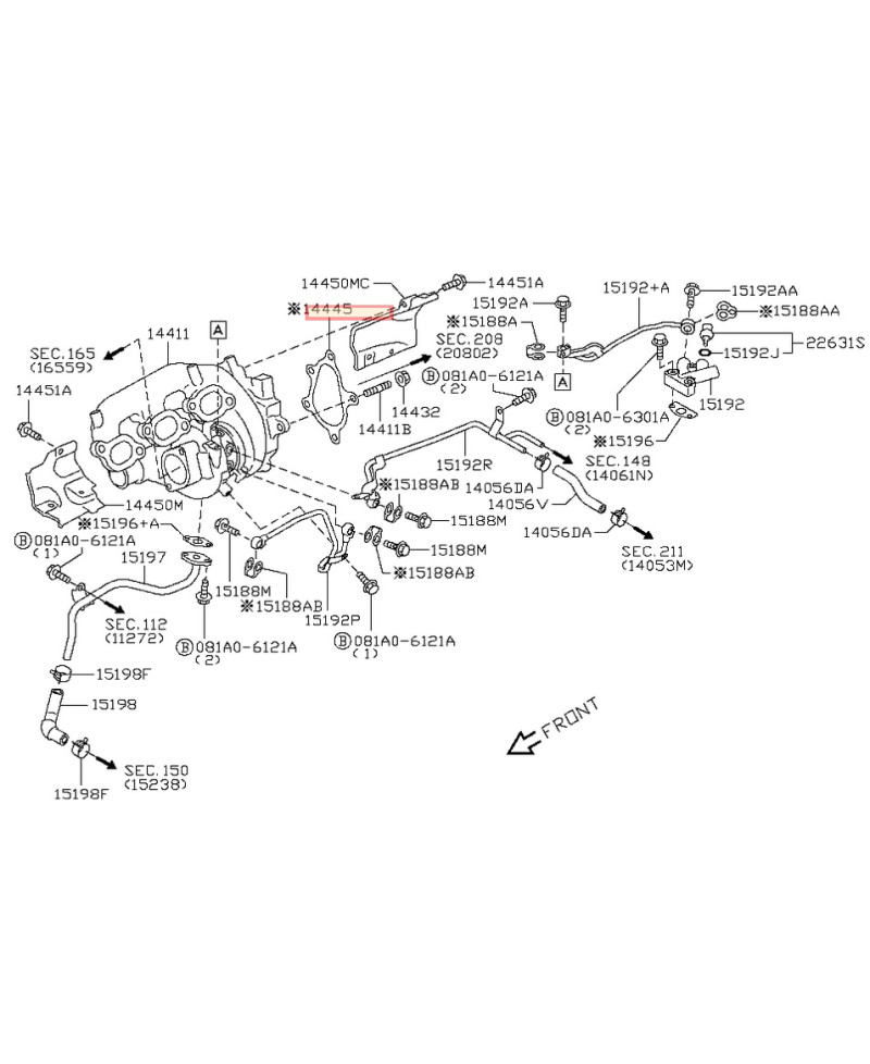 JOINT OUTLET TURBO GTR R35 NISSAN