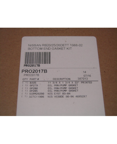 POCHETTE JOINTS BAS MOTEUR RB20 RB25 RB26 COMETIC