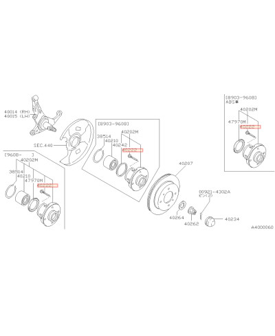 GOUJON ROUE AV AR OEM NISSAN 