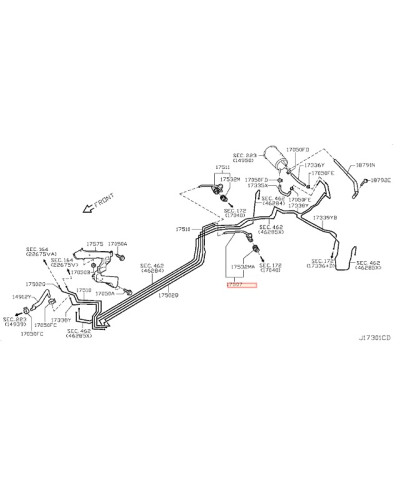 TUYAU RACCORD ALIMENTATION ESSENCE GTR R35 NISSAN