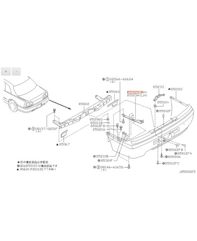 SUPPORT PARE CHOC ARRIERE R34 NISSAN