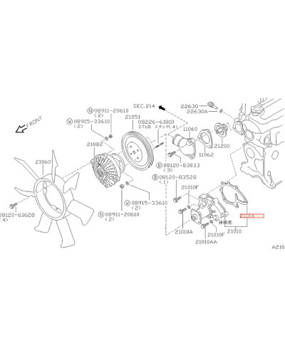 JOINT POMPE A EAU CA18DET NISSAN
