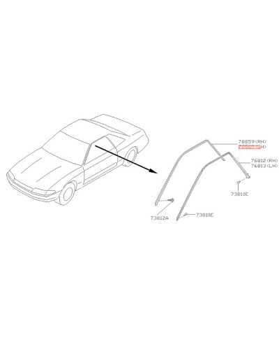 BAGUETTE SUPERIEUR PORTE R32 NISSAN