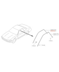 BAGUETTE SUPERIEUR PORTE R32 NISSAN