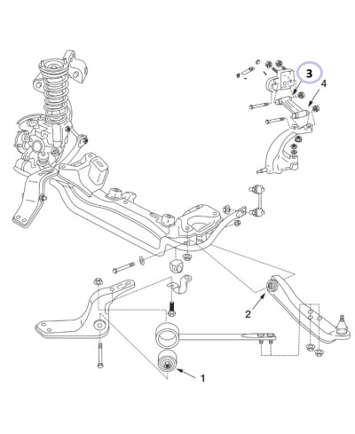 SILENTBLOCS RENFORCES TIRANT CARROSSAGE AVANT INTERIEUR Z32 R32 NISMO
