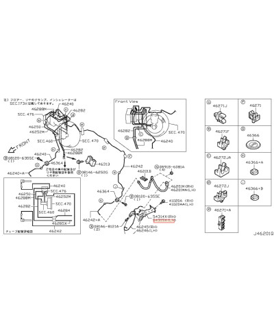 SUPPORT FAISCEAU ABS GTR R35 NISSAN
