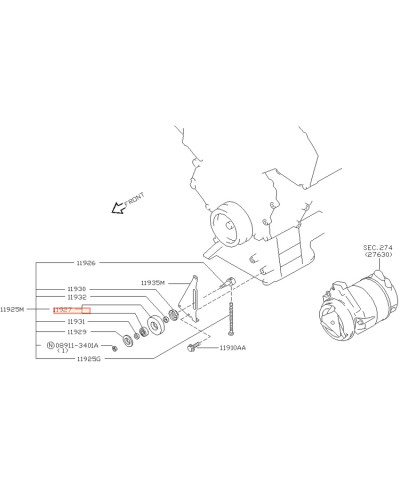KIT GALET TENDEUR COURROIE CLIMATISATION 350Z