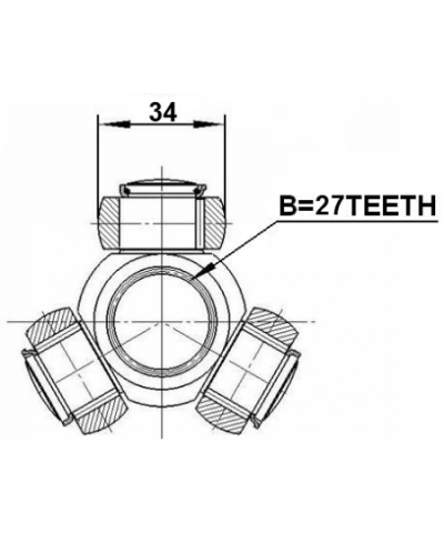 TRIPODE CARDAN 27X34
