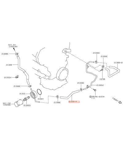 DURITE REFROIDISSEMENT SUPPORT FILTRE HUILE 350Z NISSAN
