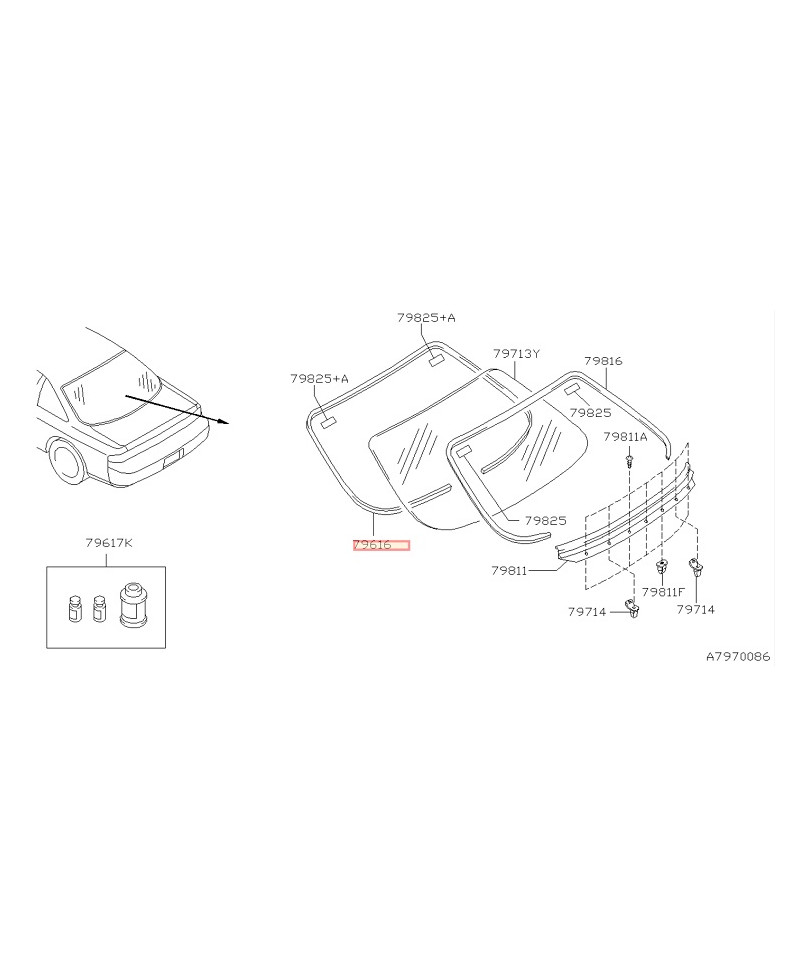 ENJOLIVEUR JOINT LUNETTE ARRIERE R33 NISSAN