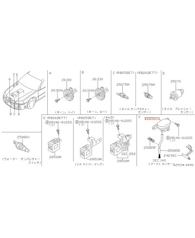 CAPTEUR PRESSION TURBO R34 NISSAN