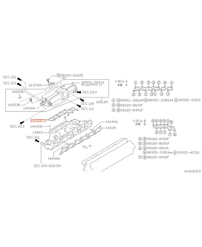 JOINTS COLLECTEURS ADMISSION RB20DET NISSAN 