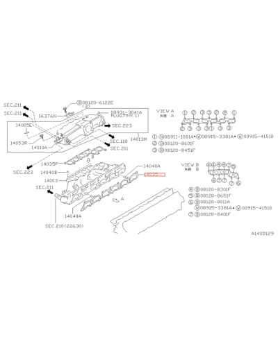 JOINTS COLLECTEURS ADMISSION RB20DET NISSAN 