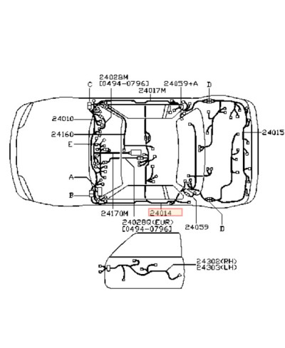 FAISCEAU HABITACLE CONDUCTEUR S14 NISSAN