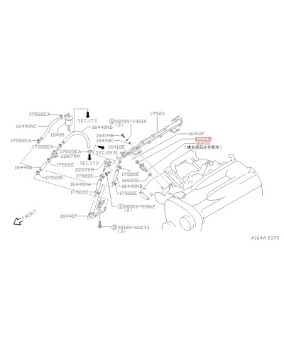 JOINTS INJECTEUR TOP FEED  CA18 RB20 RB26 NISSAN 