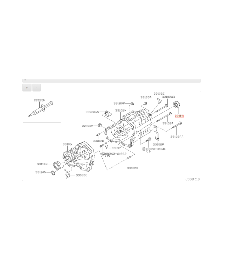 JOINT SORTIE BOITE  R32 R33 R34 GTR