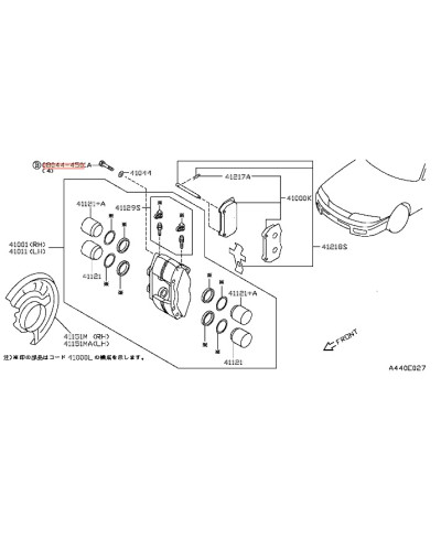 VIS ETRIERS AVANT 350Z NISSAN