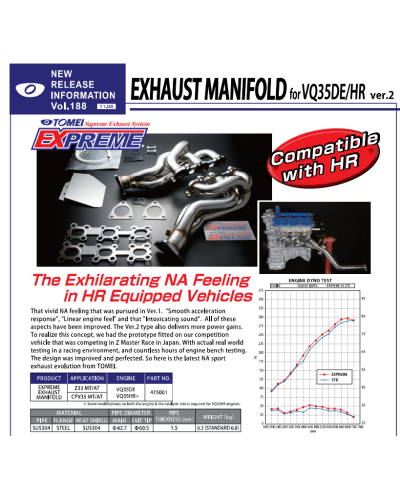 COLLECTEURS INOX V2  350Z TOMEI