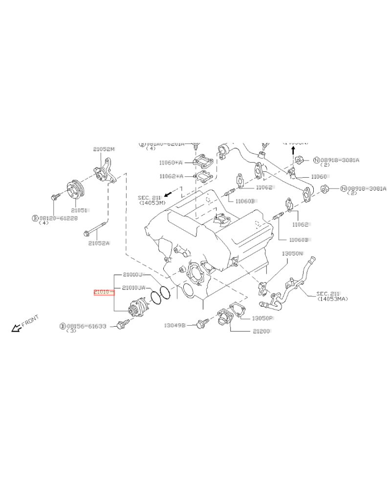 POMPE A EAU VQ35HR VR35DETT VQ37VHR NISSAN