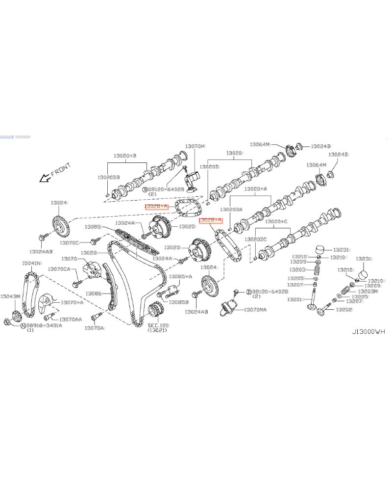 CHAINE AUXILIERE VR38DETT VQ35DE VQ37VHR NISSAN