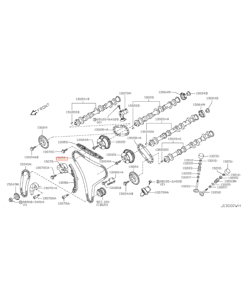 CHAINE PRINCIPALE DISTRIBUTION GTR R35 NISSAN 