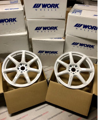 SET 4 JANTES T7R 19"x9.5" ET25 5X112 WHITE WORK WHEELS
