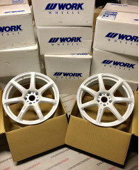 SET 4 JANTES T7R 19"x9.5" ET25 5X112 WHITE WORK WHEELS