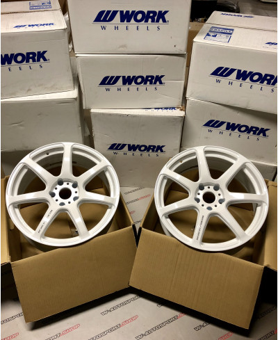 SET 2 JANTES T7R 19"X8.5" ET38 5X120 WHITE WORK WHEELS