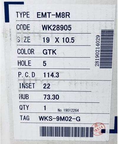 SET 2 JANTES EMOTION M8R 19X10.5" ET22 5X114 WORK WHEELS