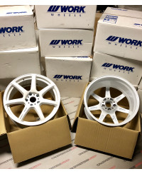 SET 2  JANTES T7R 19" ET30 5X120 BLANC  WORK WHEELSSET 2  JANTES T7R 19"x8.5 ET30 5X120 WHITE WORK WHEELS