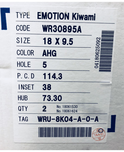 SET 2 JANTES CR KIWAMI 18"x9.5" ET38 5X114 BRONZE (AHG) WORK WHEELS