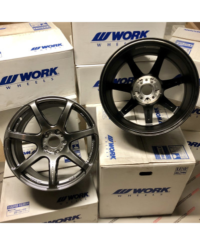 SET 2 JANTES T7R 10.5X18" ET22 5X114 SILVER  WORK WHEELS