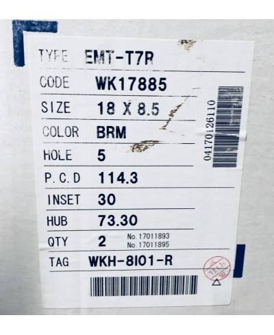 SET 2 JANTES T7R 18" ET30 5X114 KURENAI WORK WHEELS