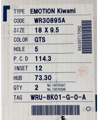 SET 2 JANTES CR KIWAMI 18" 5X114 SILVER (GTS) WORK WHEELS