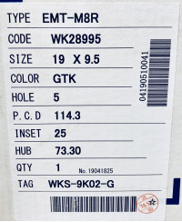 SET 2 JANTES EMOTION M8R 19X10.5" ET22 5X114 WORK WHEELS