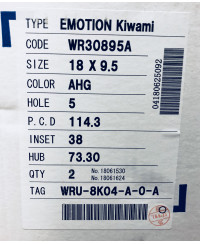 SET 2 JANTES CR KIWAMI 18"x9.5" ET38 5X114 BRONZE (AHG) WORK WHEELS