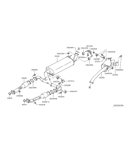 JOINT ECHAPPEMENT 2 TROUS 350Z Z33 NISSAN