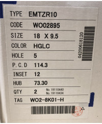 SET 2 JANTES EMOTION ZR10 19" X 9.5" ET30 5x114.3 GTKRC WORK WHEELS