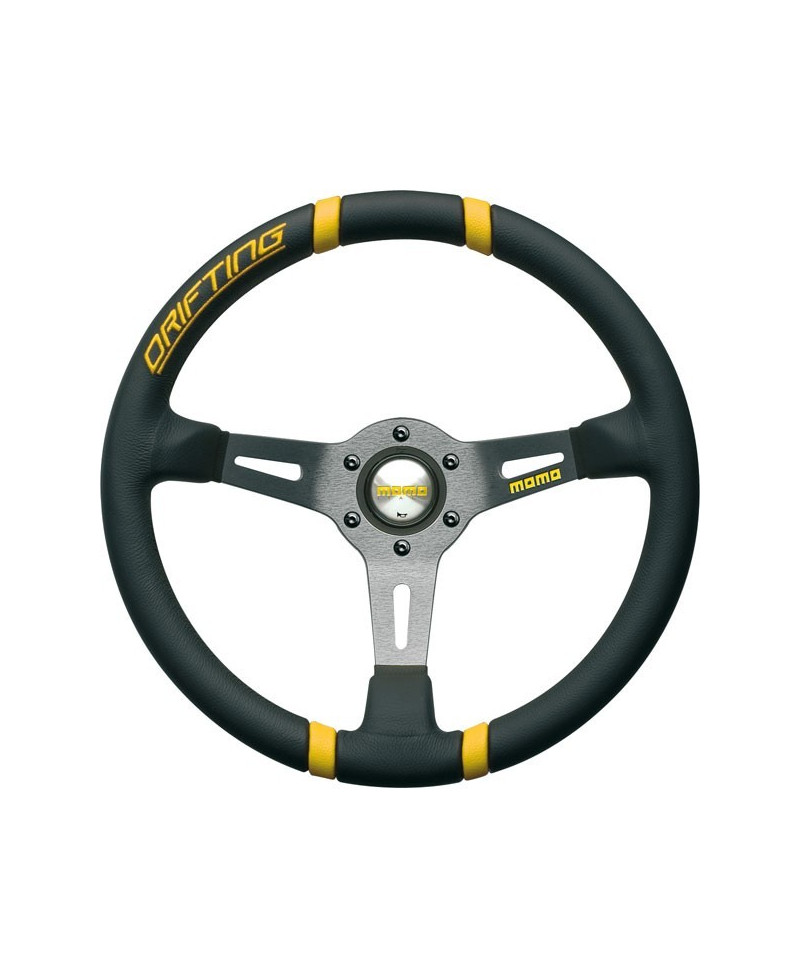 VOLANT MOMO DRIFTING JAUNE & ALU