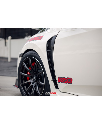 GRILLES D'EXTRACTION D'AIR AILES AVANT EN CARBONE HONDA CIVIC TYPE-R FK8 SEIBON