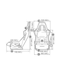 SIÈGE BAQUET PODIUM CARBONE CKF ABE / FIA ALCANTARA NOIR & CUIR ROUGE RECARO